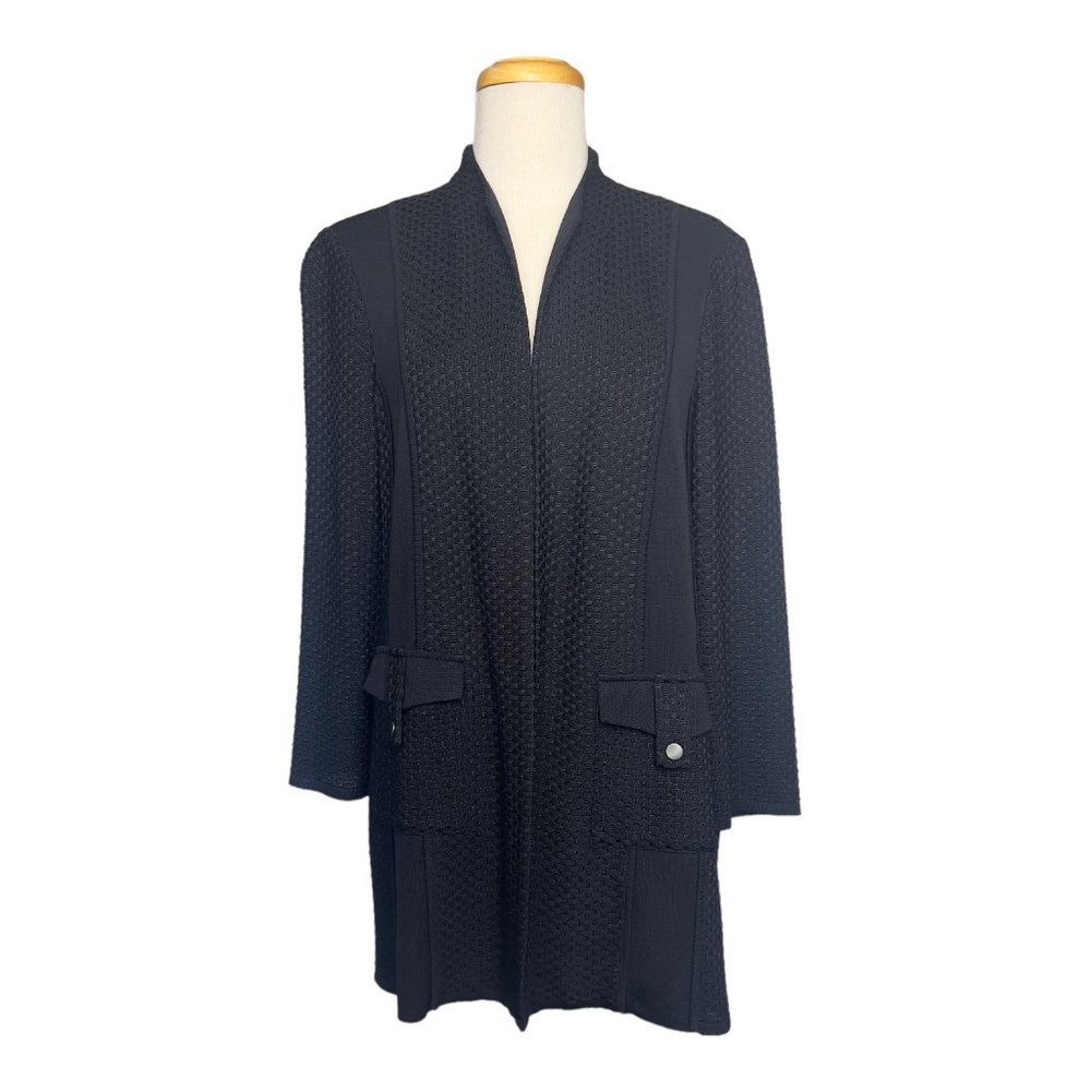 SALE ‼️ Misook Mixed Texture Panel Knit Jacket Black Womens NWOT RTL $388 - Picture 5 of 14